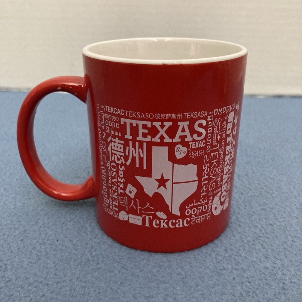 85°C Bakery Red "I ❤️ 85°C" Texas Theme 16oz Coffee/Tea Mug - Picture 3 of 8